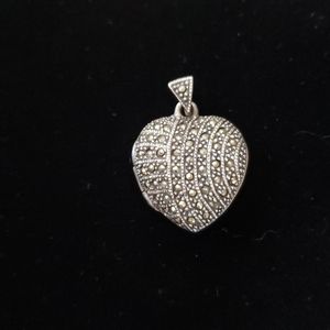 Sterling Silver & Marcasite Heart Lockett